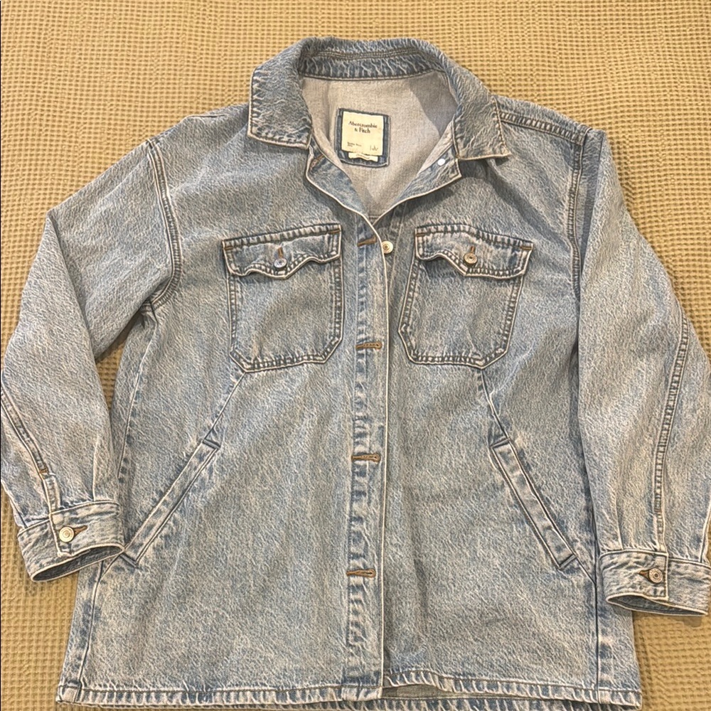 Oversized Denim Shirt Jacket A&F